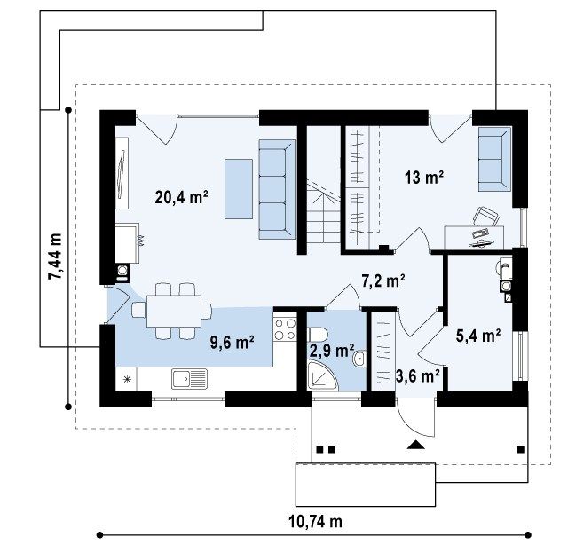 План проекта дома S3-120-1 фото 1
