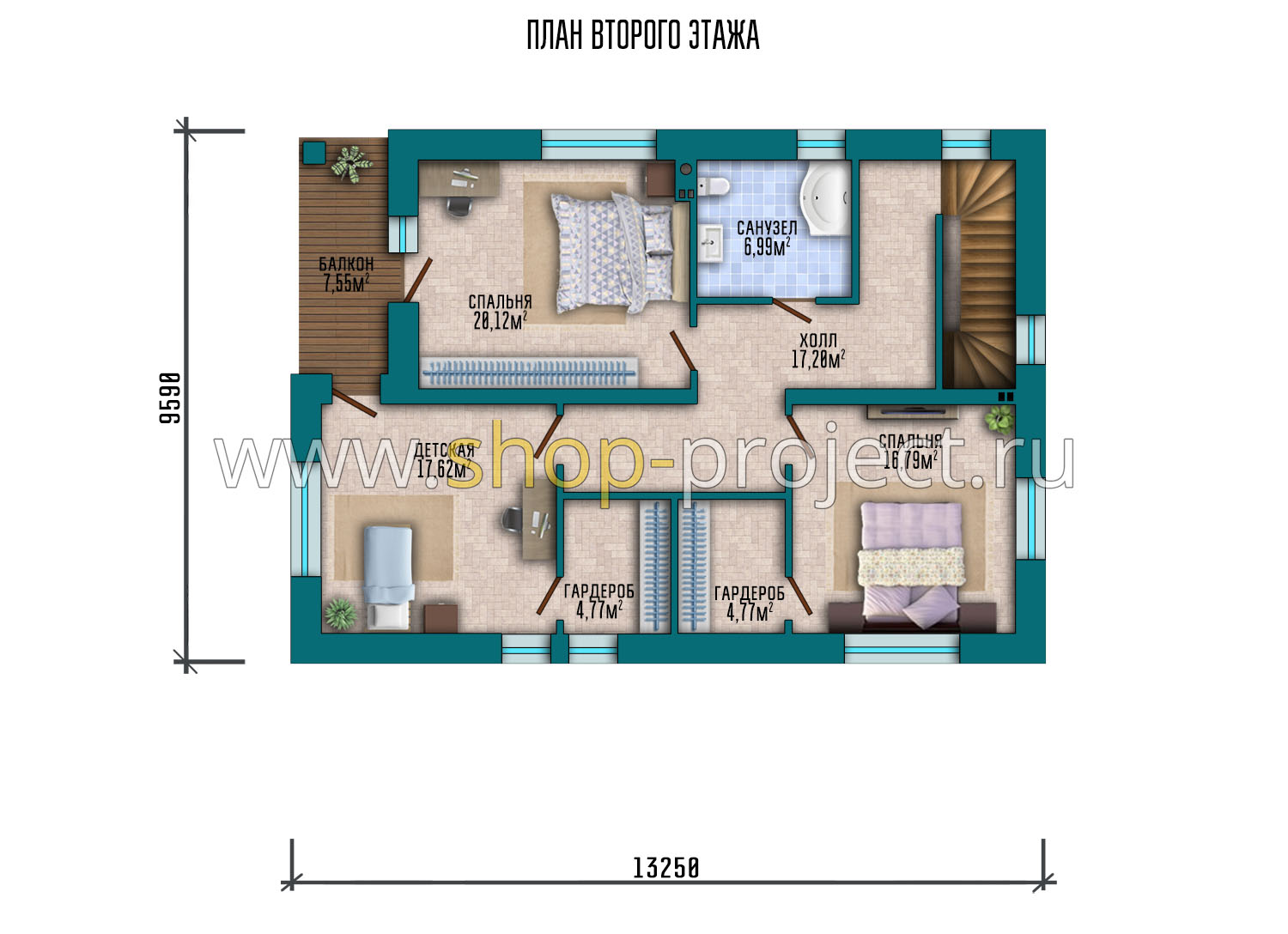 План проекта дома S2-205-2 фото 2