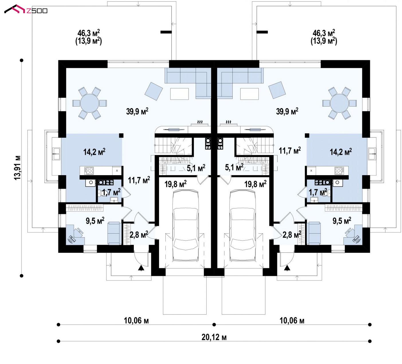 План проекта дома S3-206-1 фото 1