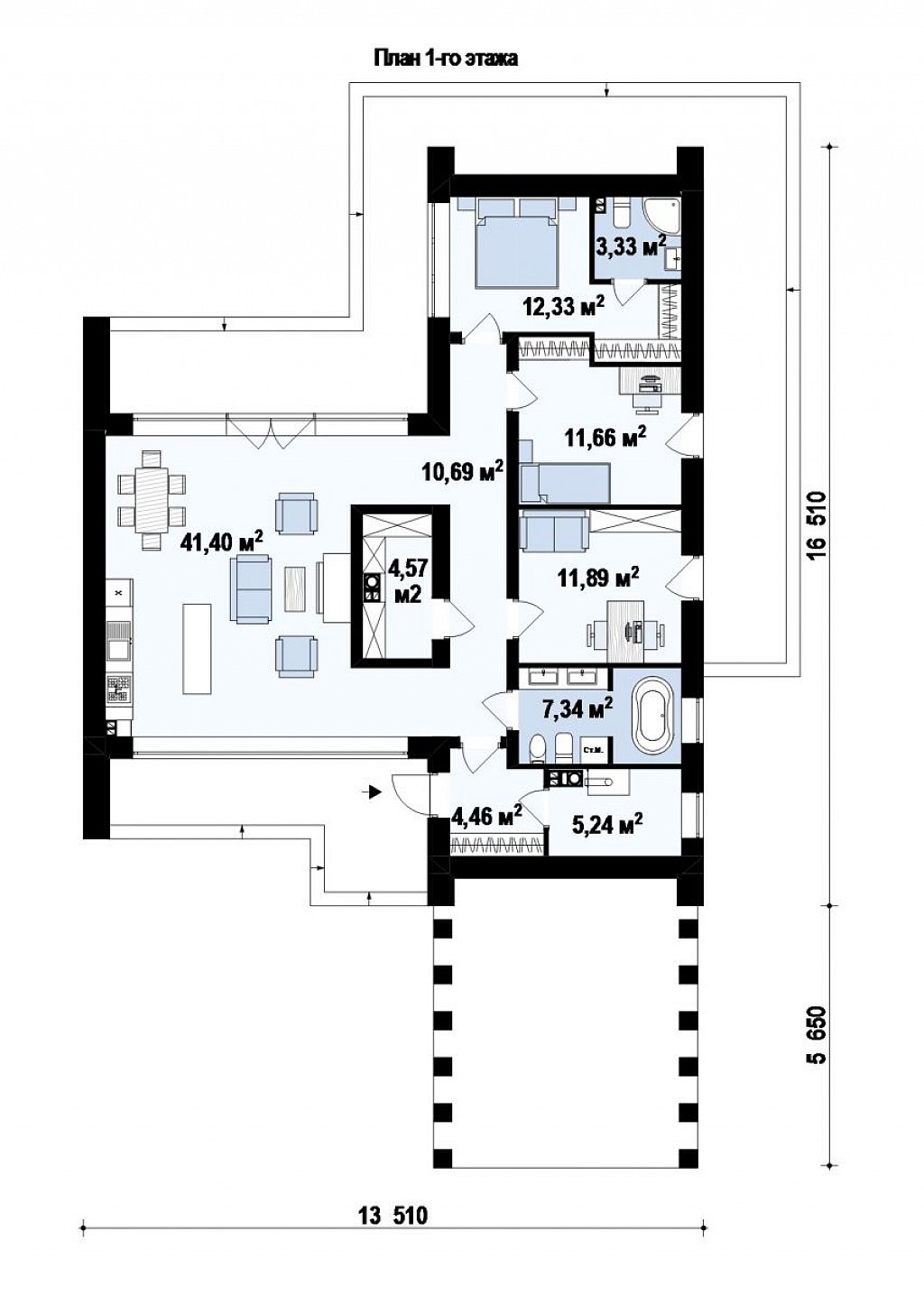 План проекта дома S3-114-2 фото 1