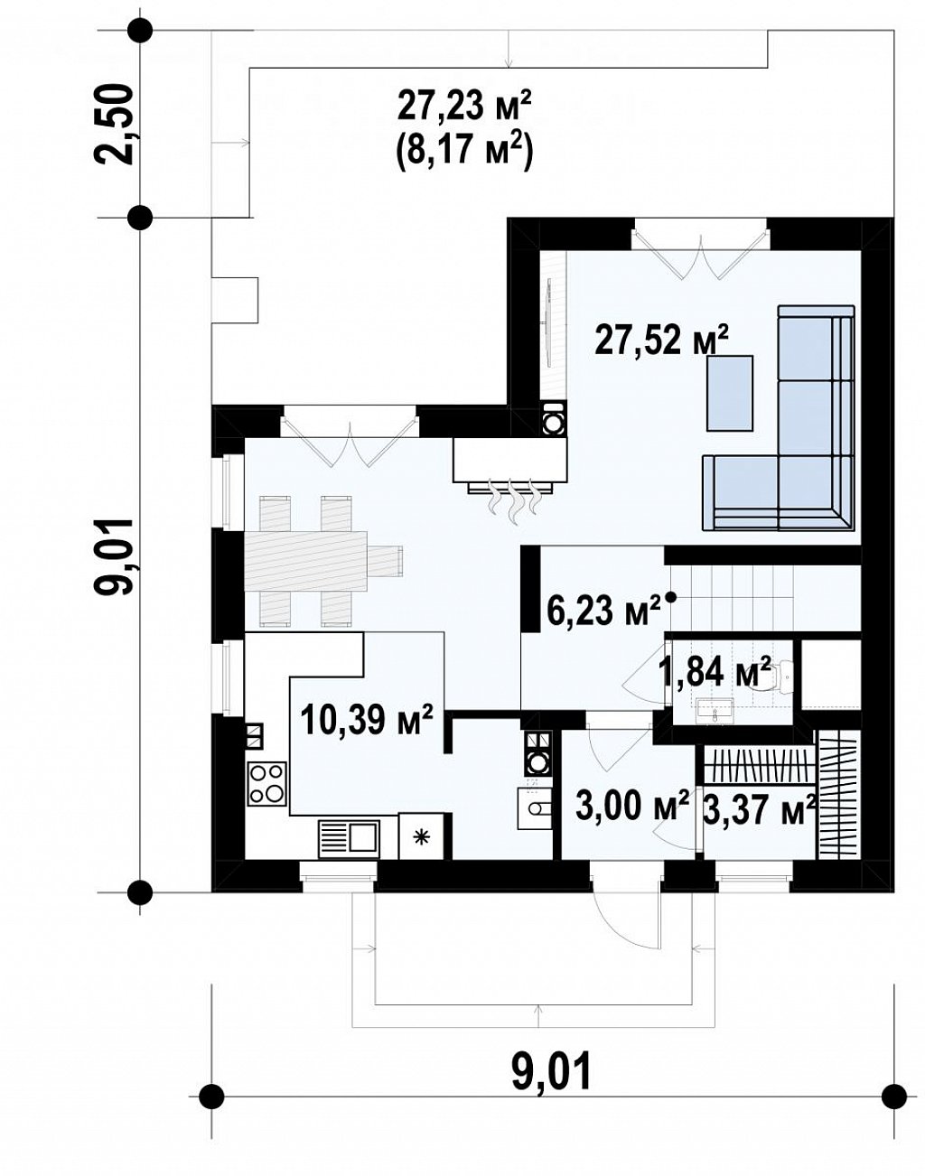 План проекта дома S3-119-6 фото 1
