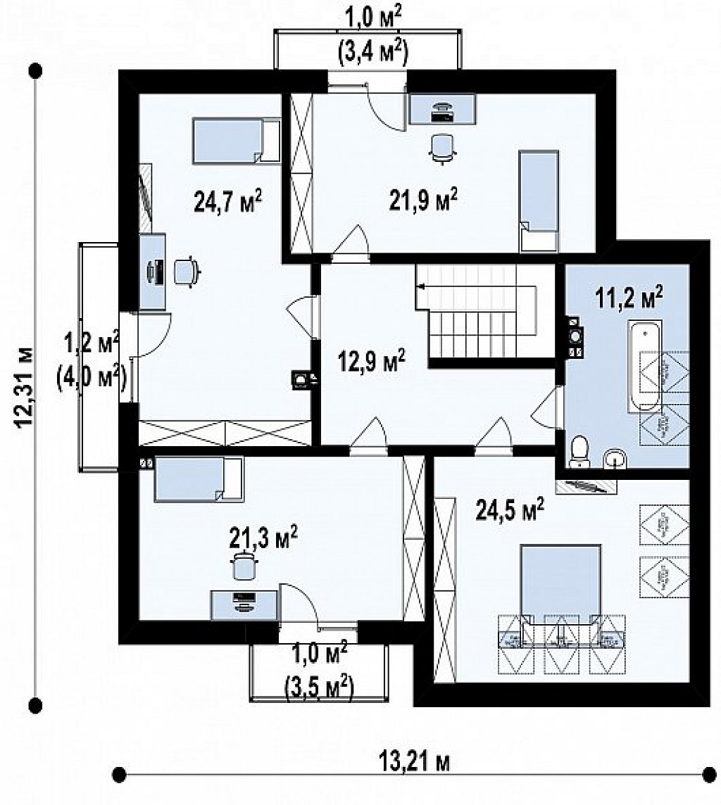 План проекта дома S3-252-3 фото 2
