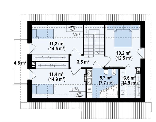 План проекта дома S3-120-1 фото 2