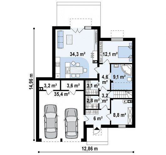 План проекта дома S3-206-6 фото 1