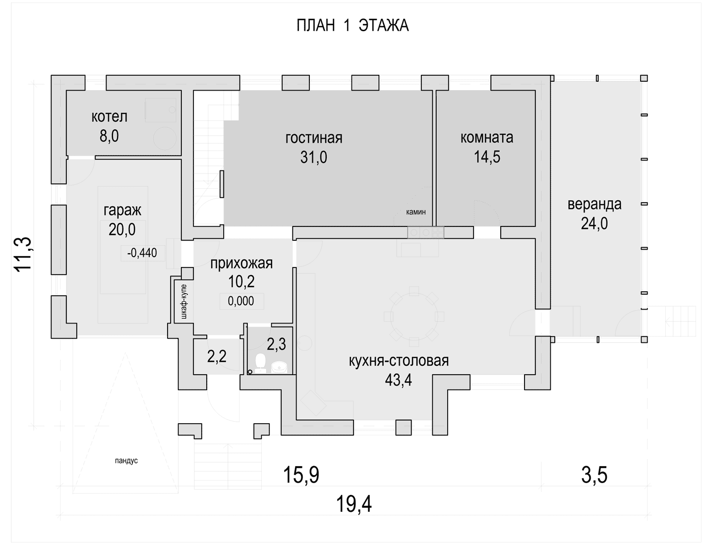 План проекта дома S1-409 фото 2