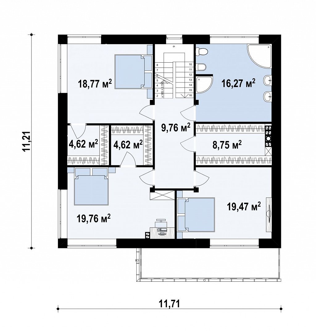 План проекта дома S3-221-1 фото 2