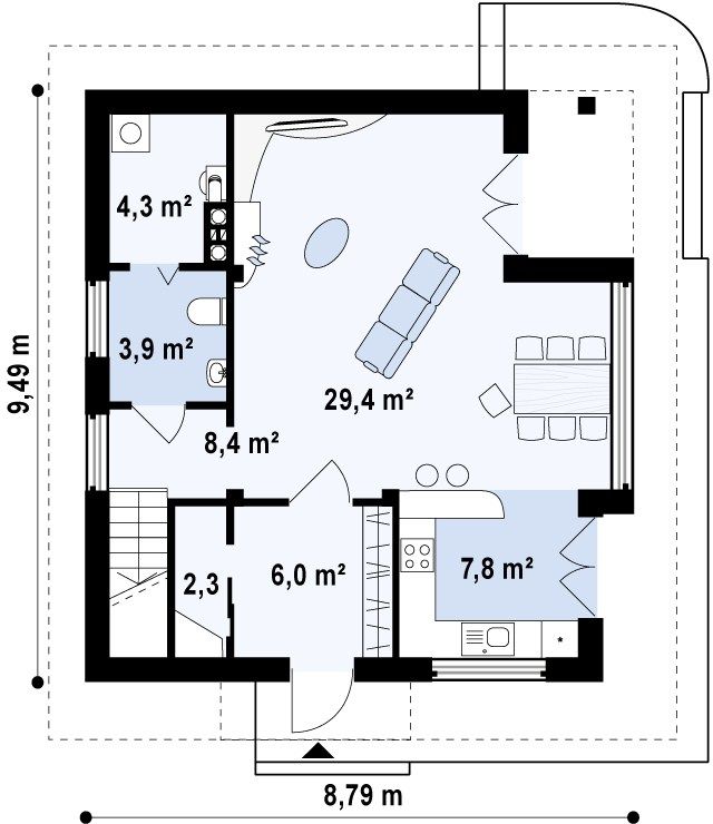 План проекта дома S3-122-1 фото 1