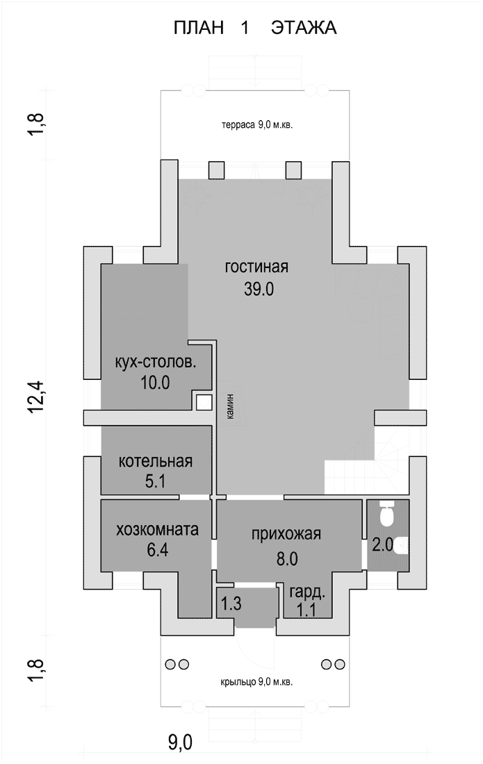 План проекта дома S1-128-2 фото 1