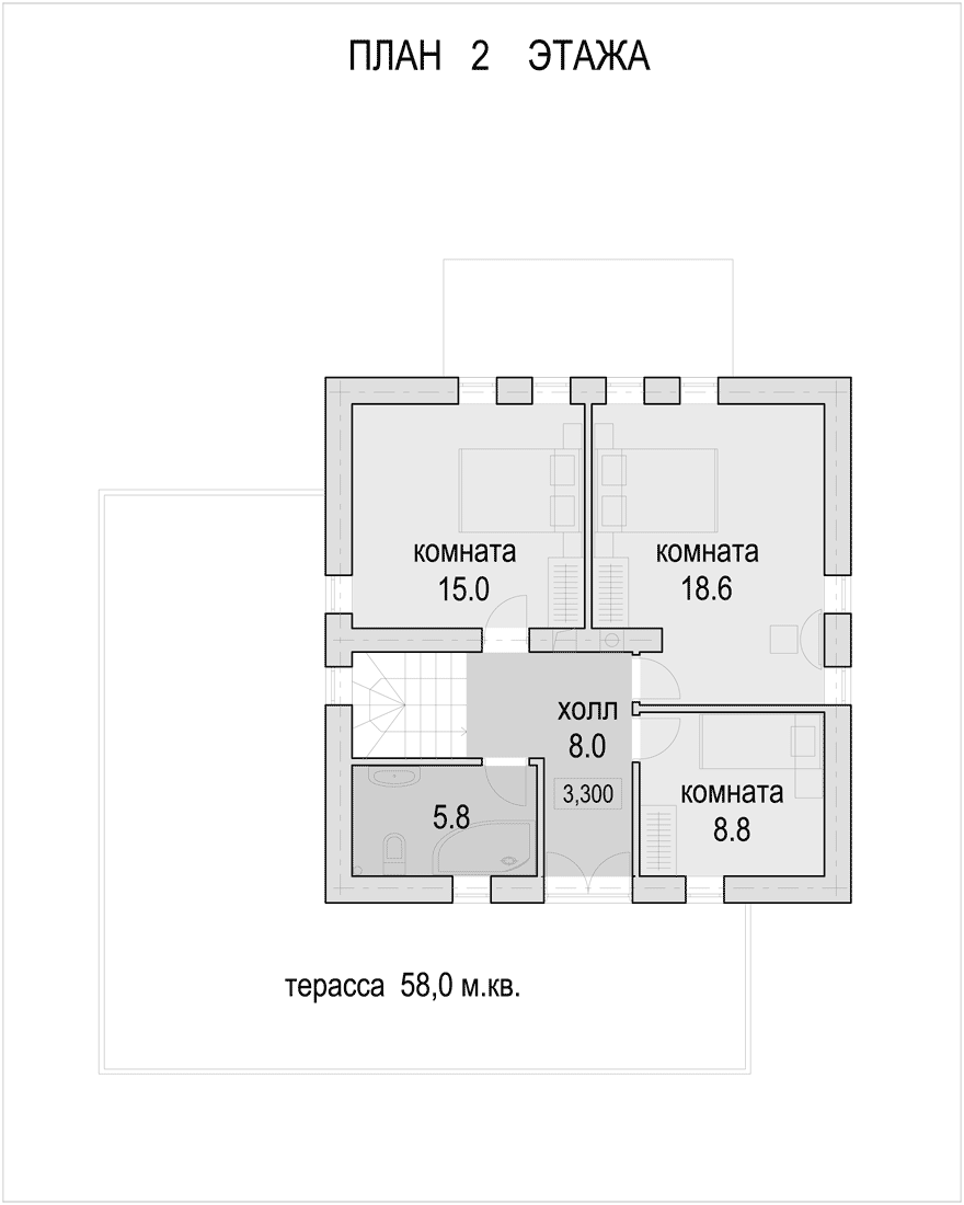 План проекта дома S1-158-2 фото 2
