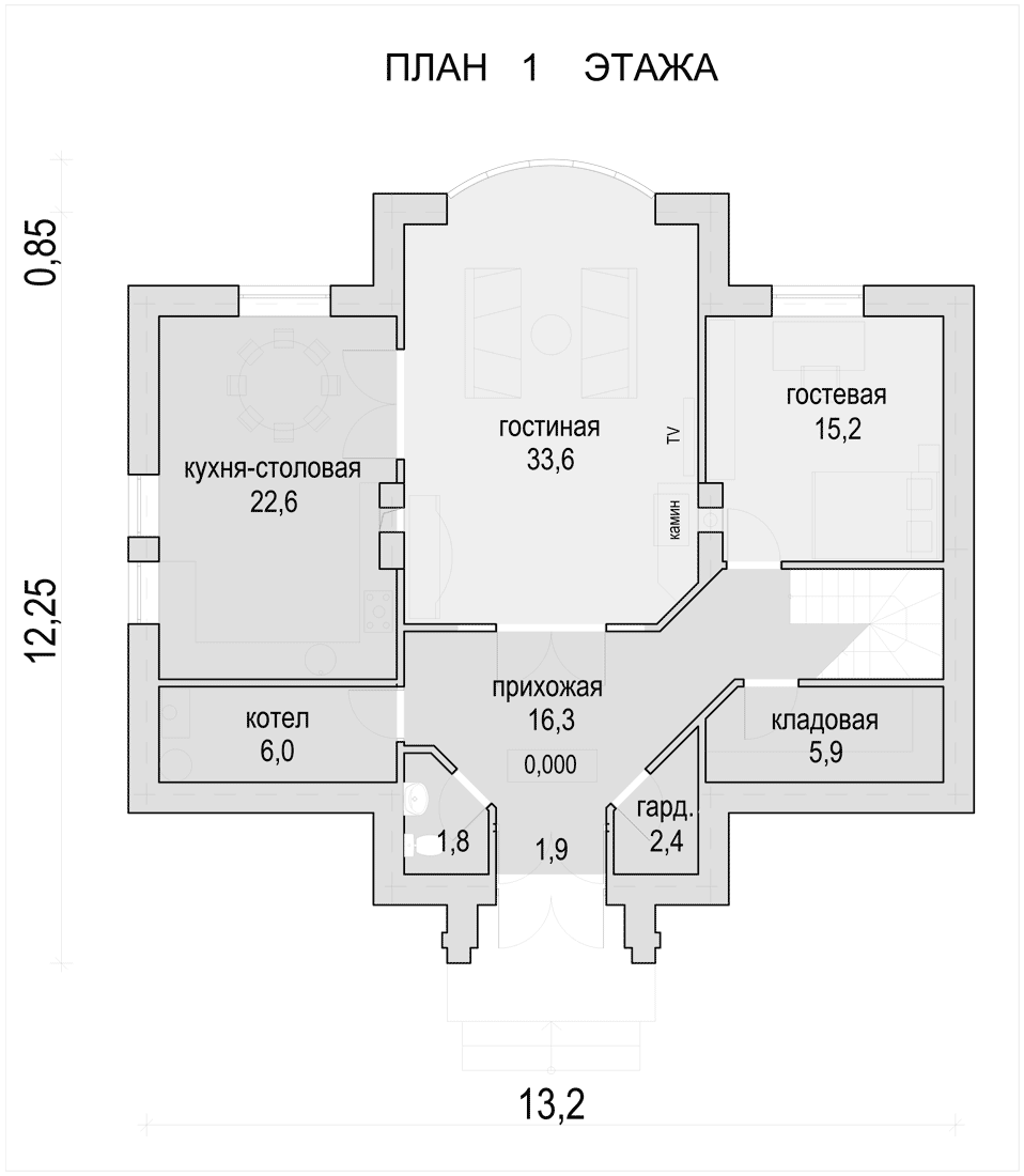 План проекта дома S1-208 фото 1