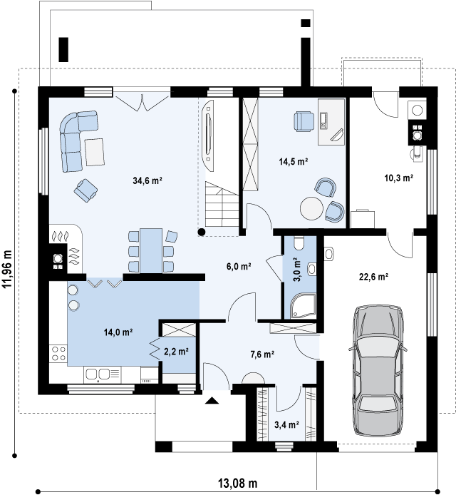 План проекта дома S3-222 фото 1