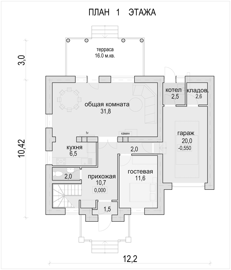 План проекта дома S1-158-1 фото 1
