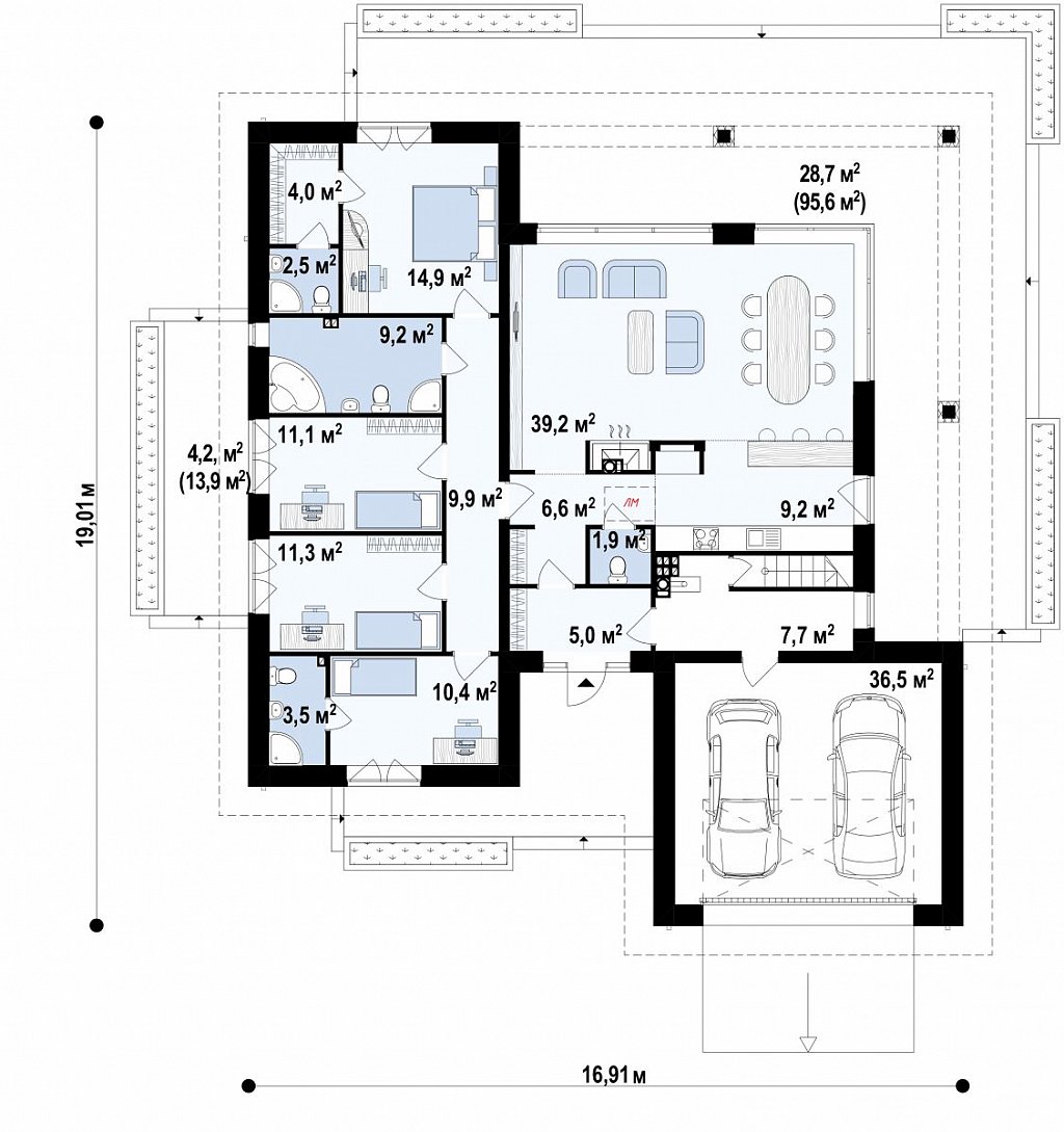 План проекта дома S3-409 фото 2