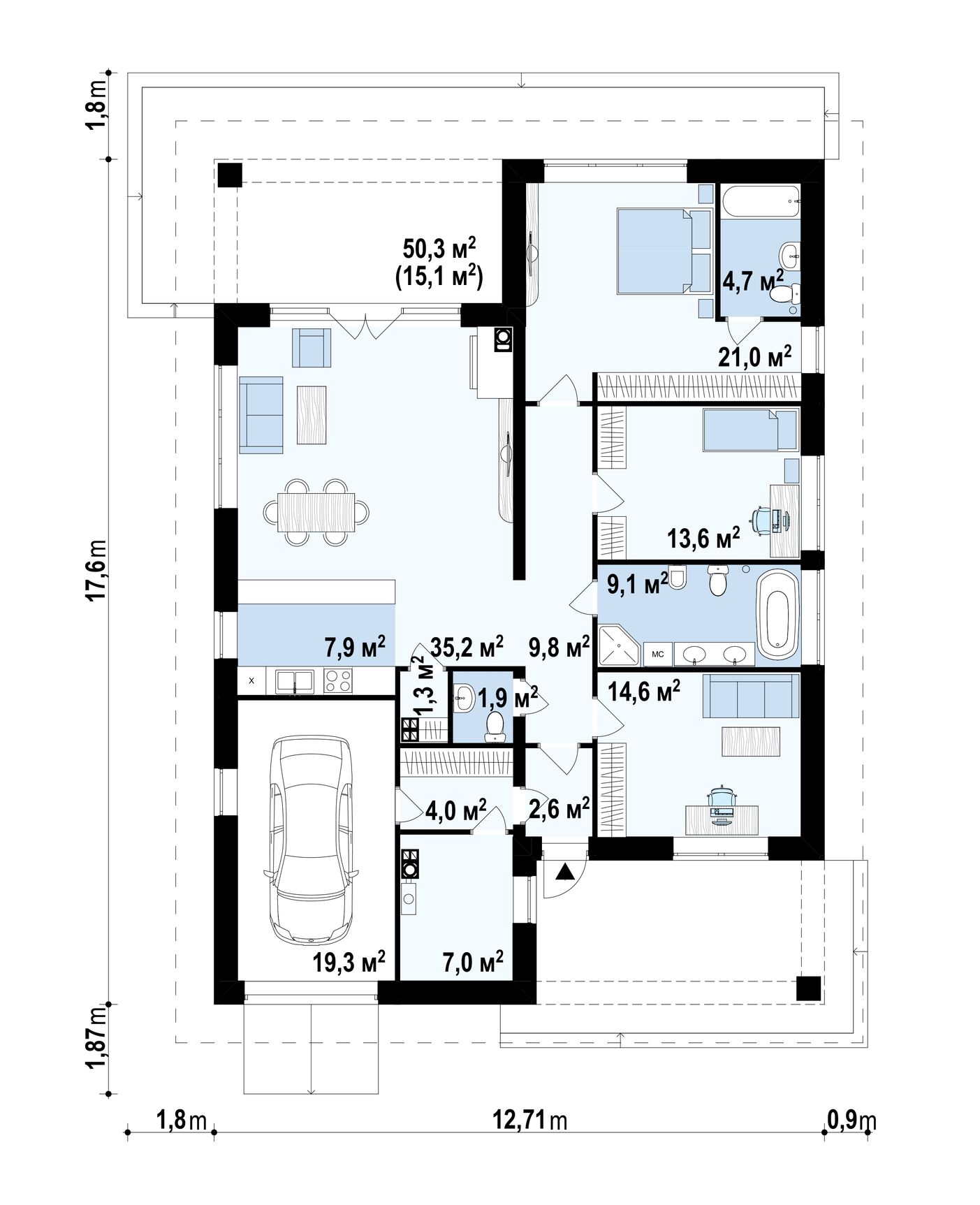 План проекта дома S3-150-4 фото 1