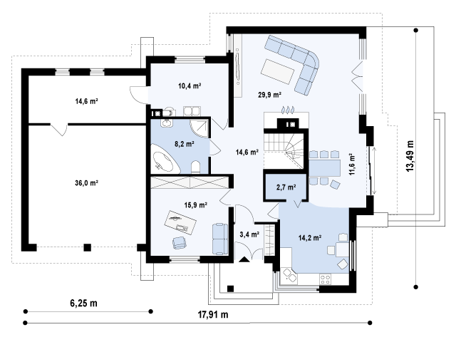 План проекта дома S3-267 фото 1