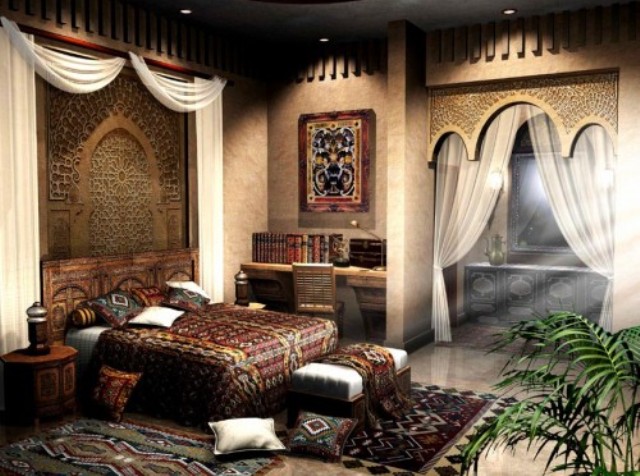 Интерьер спальни в индийском стиле