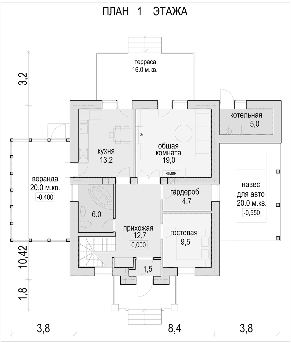 План проекта дома S1-159 фото 1