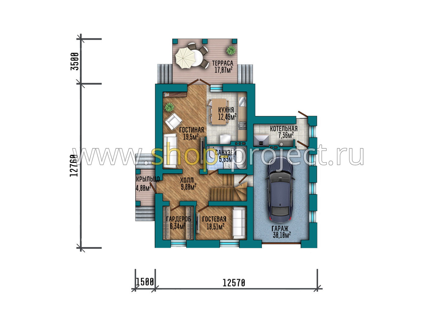 План проекта дома S2-167-6 фото 1