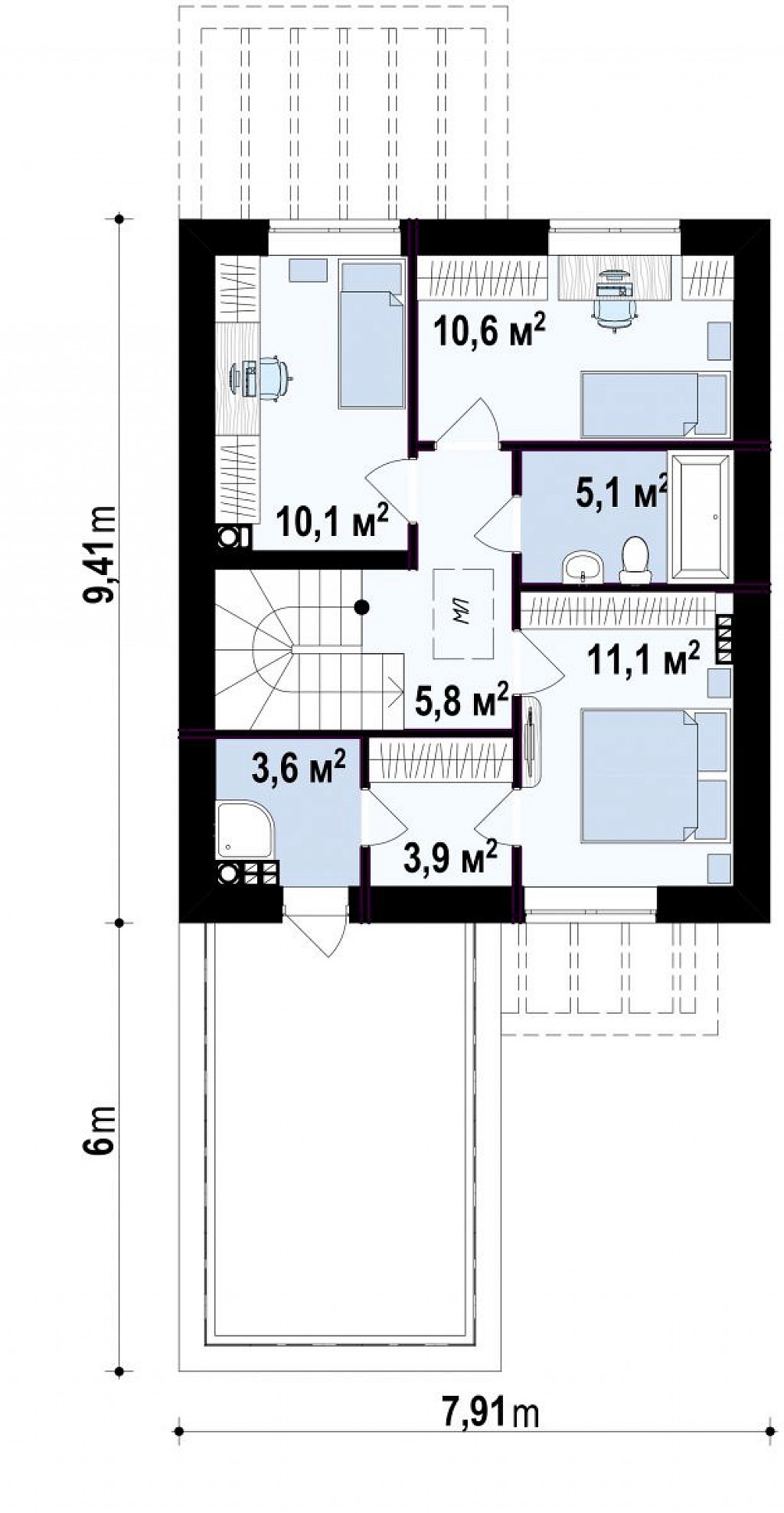 План проекта дома S3-134-8 фото 2