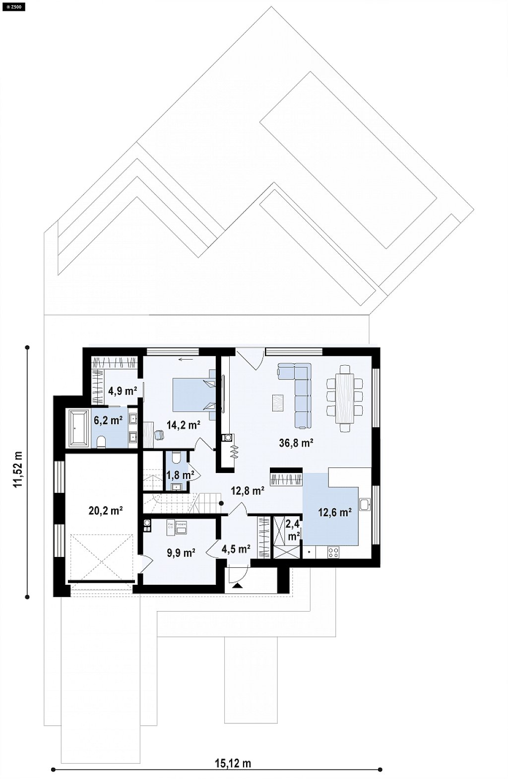 План проекта дома S3-190-4 фото 1