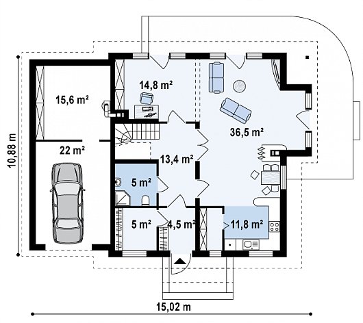 План проекта дома S3-212-1 фото 1