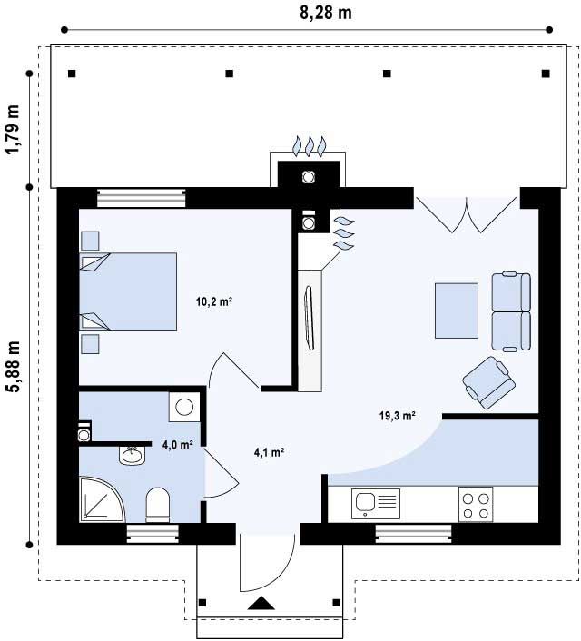 План проекта дома S3-38 фото 1