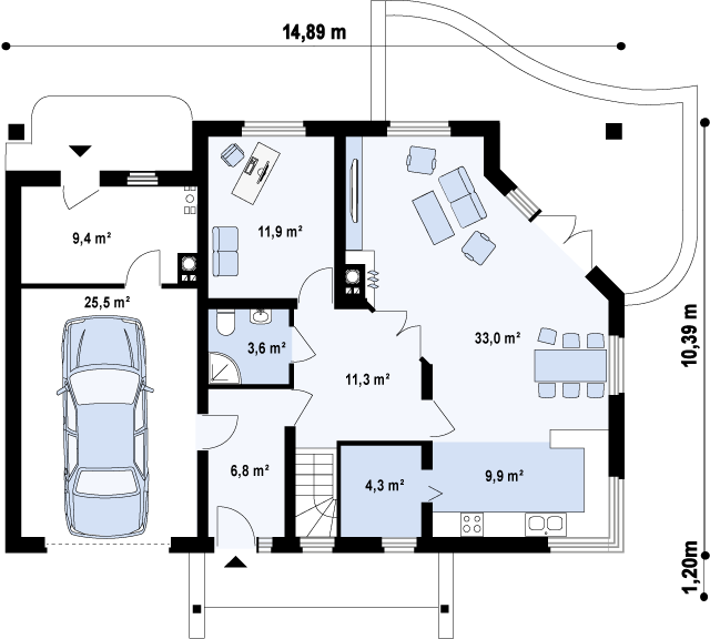 План проекта дома S3-217-1 фото 1