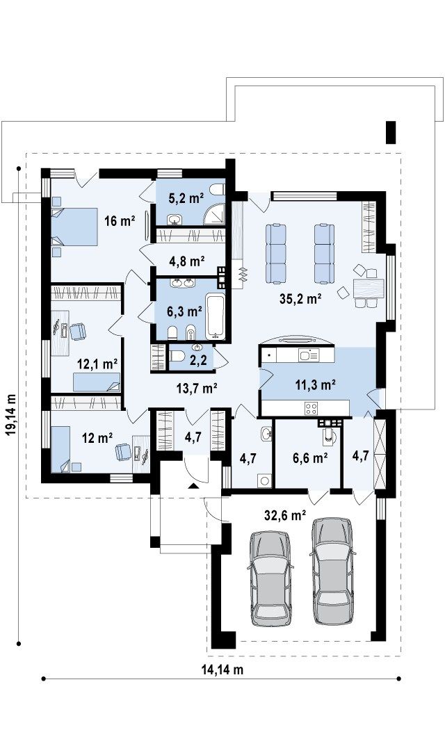 План проекта дома S3-172-1 фото 1