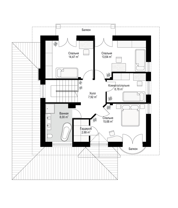 План проекта дома S8-224-2 фото 2