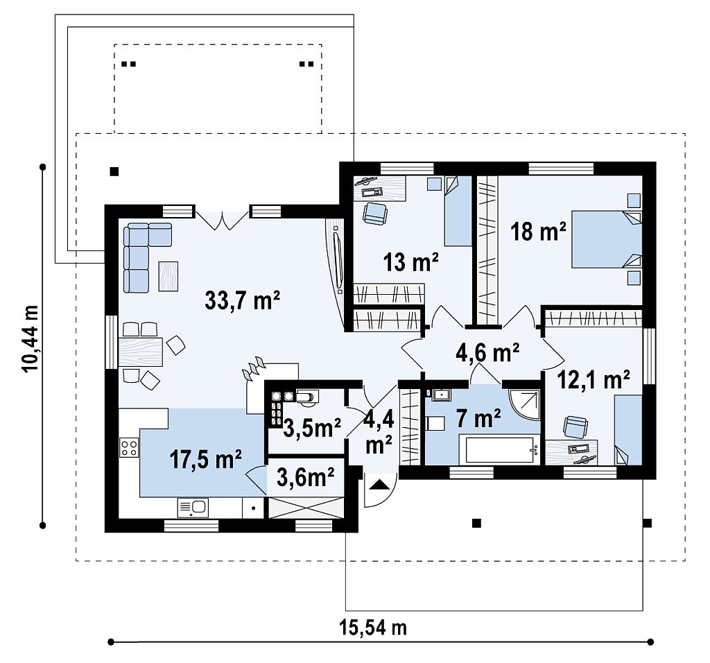 План проекта дома S3-117-2 фото 1