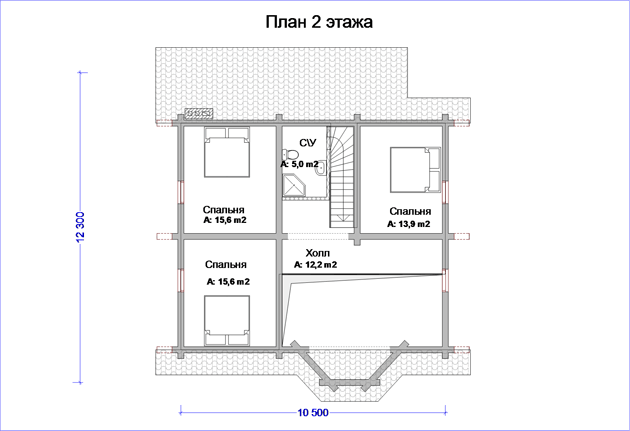 План проекта дома W6-164 фото 2