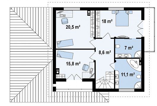 План проекта дома S3-206-5 фото 2