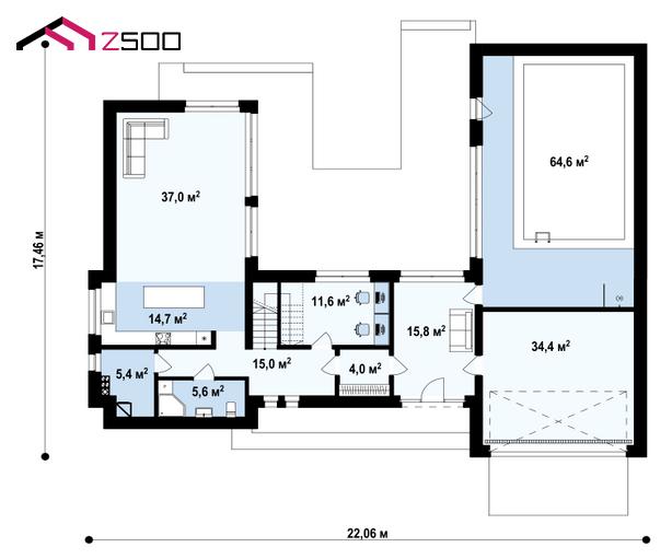 План проекта дома S3-270-1 фото 1