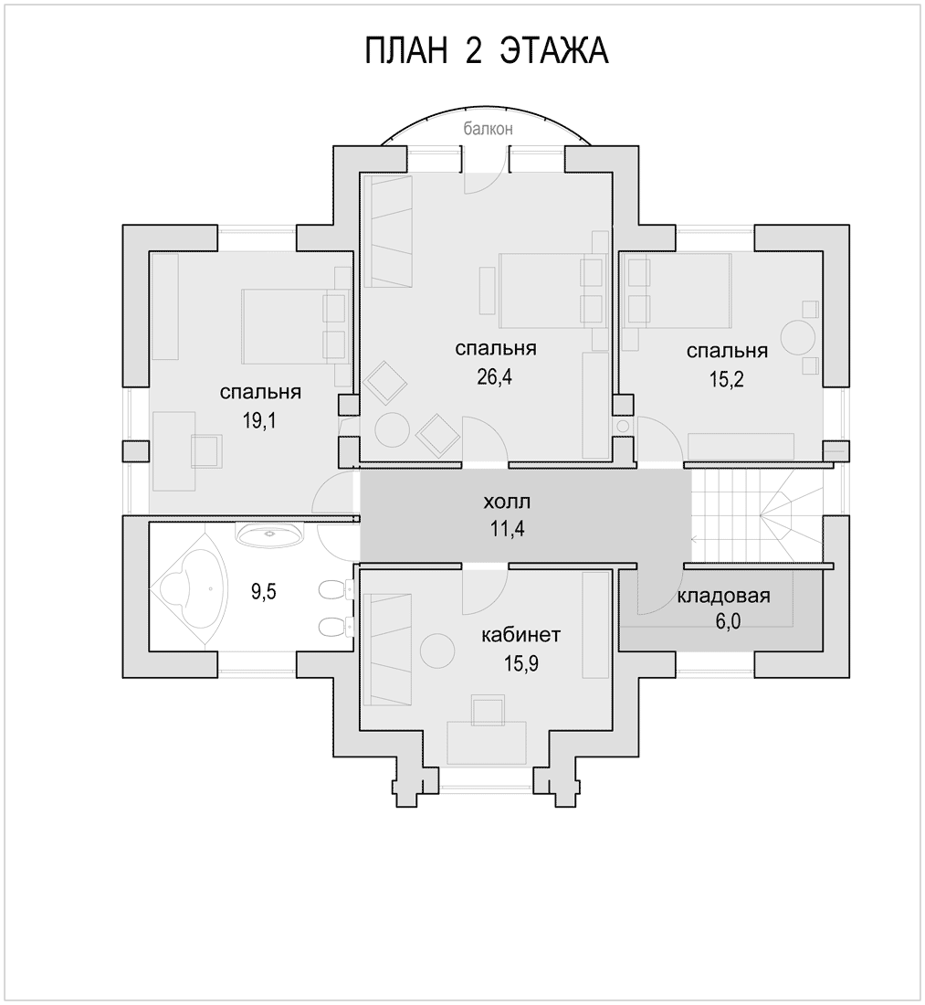 План проекта дома S1-208-1 фото 2