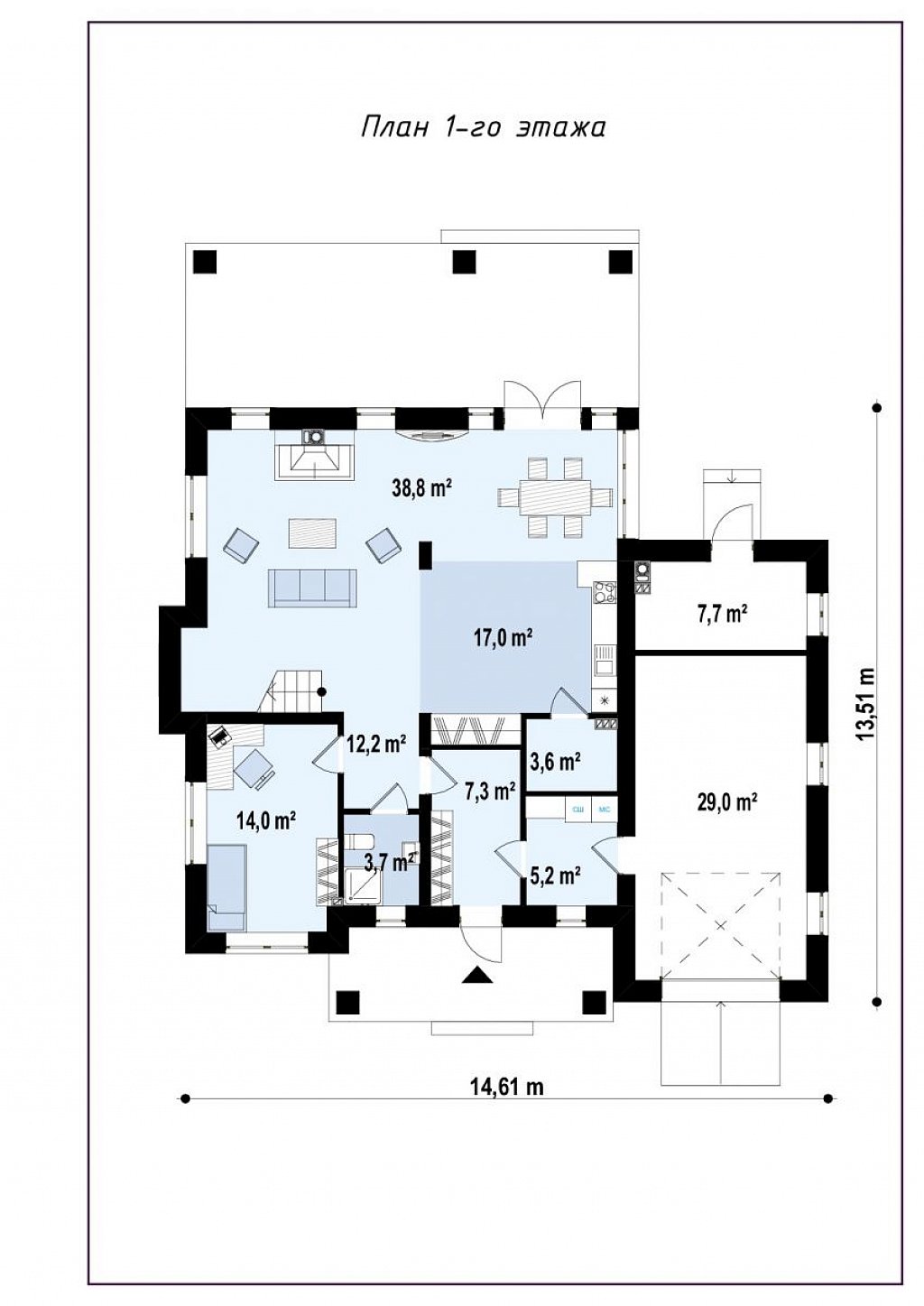 План проекта дома S3-242-1 фото 1