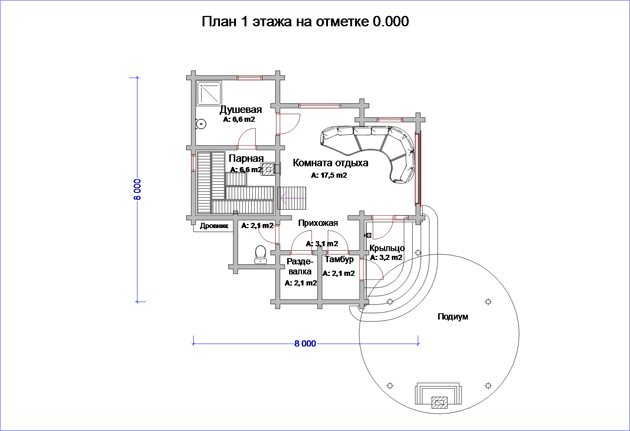 План проекта дома WB6-50 фото 1