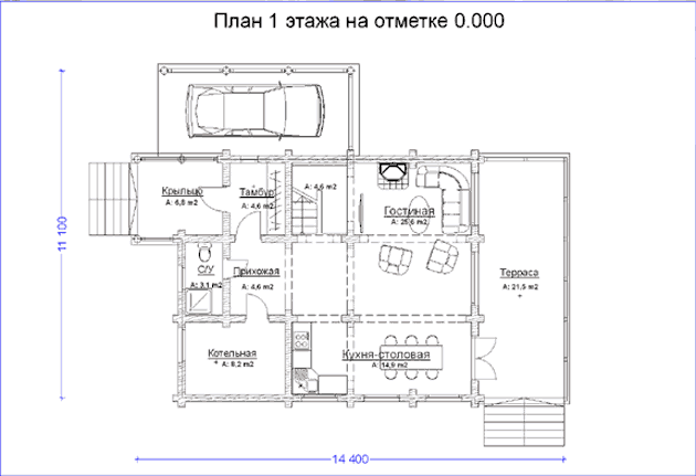 План проекта дома W6-177 фото 1