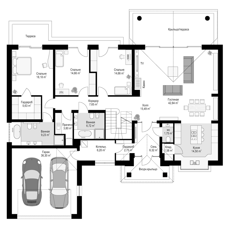 План проекта дома S8-349 фото 1