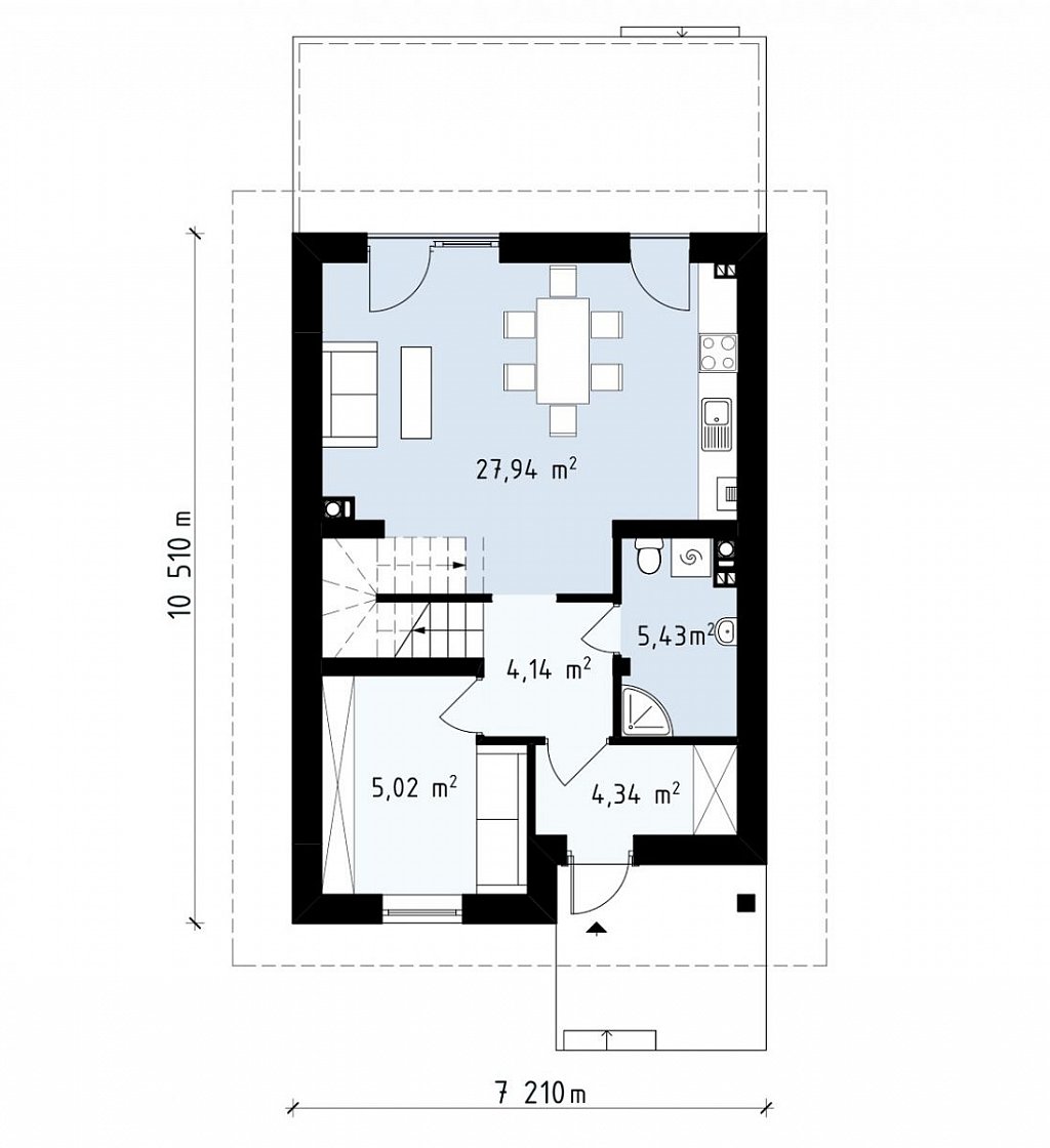 План проекта дома S3-102-3 фото 1