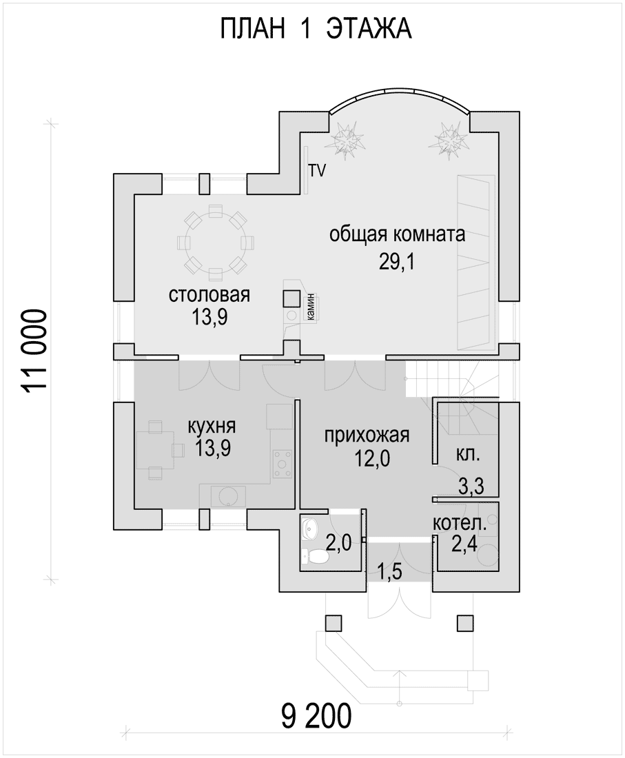 План проекта дома S1-154 фото 1