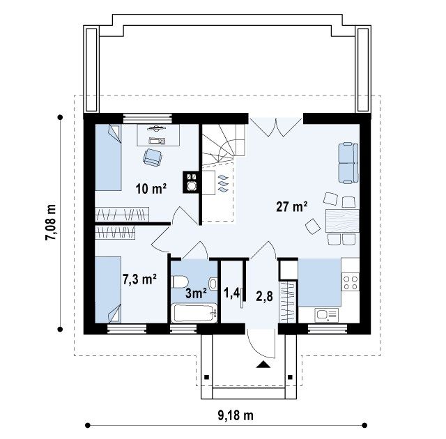 План проекта дома S3-95-2 фото 1