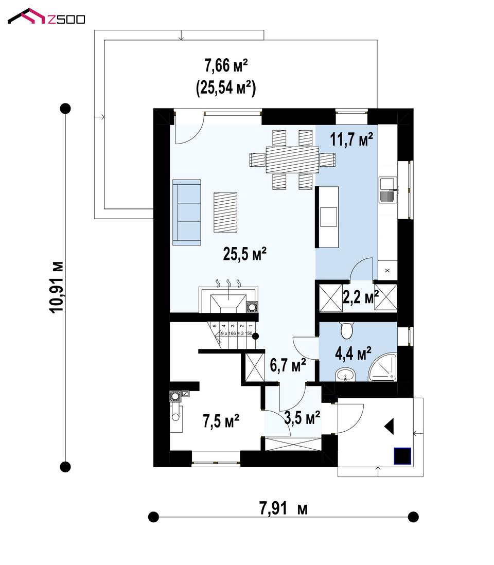 План проекта дома S3-129-7 фото 1