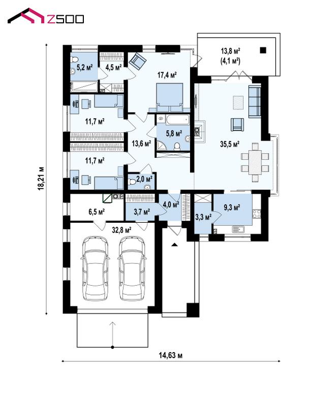 План проекта дома S3-167-9 фото 1