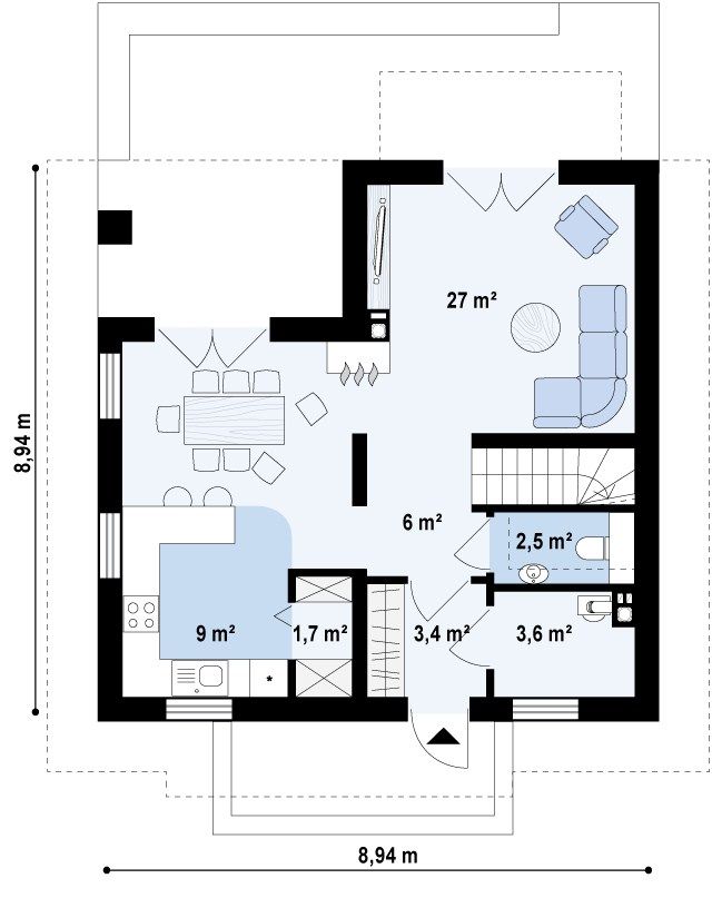 План проекта дома S3-109-1 фото 1