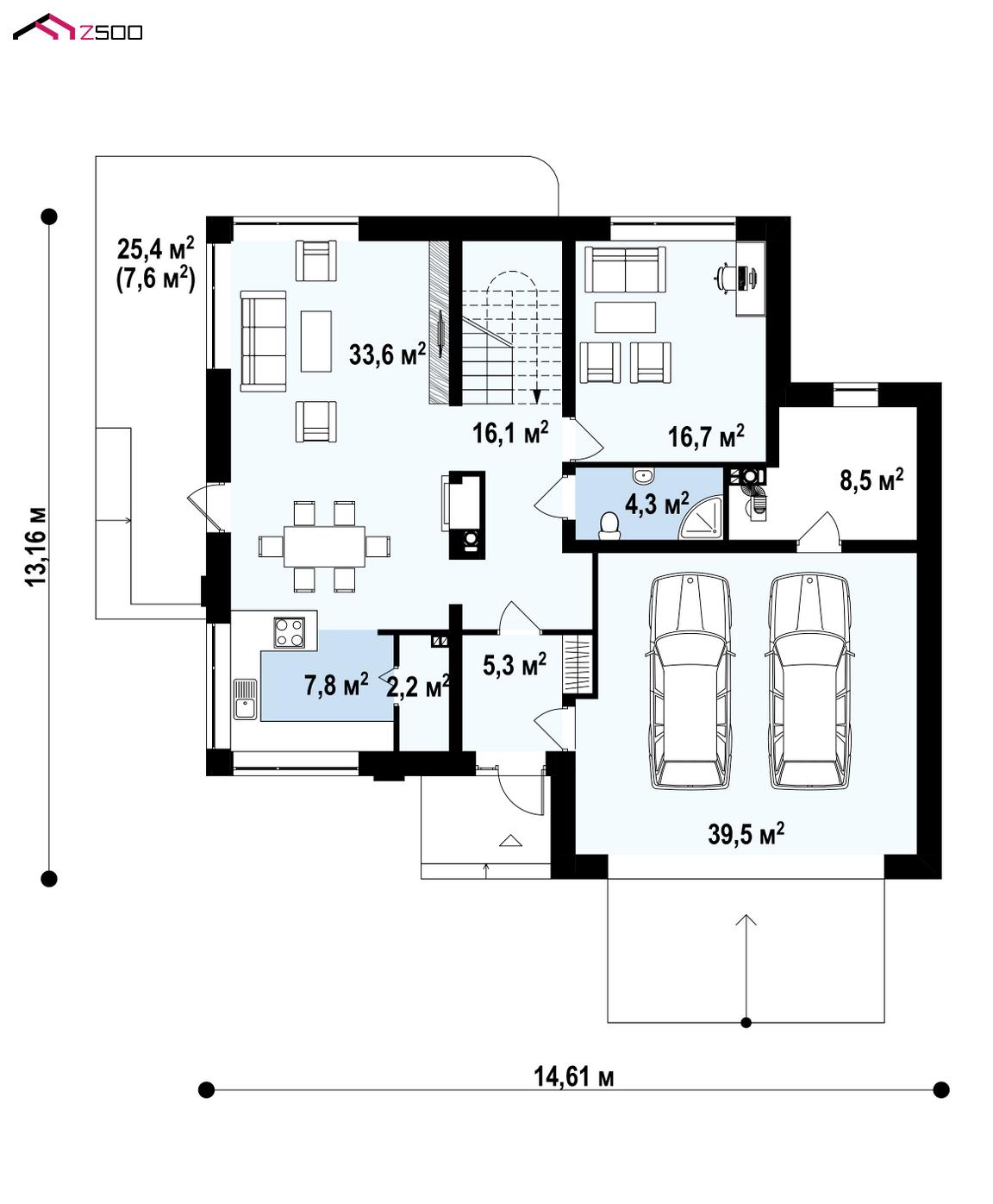 План проекта дома S3-227-3 фото 1
