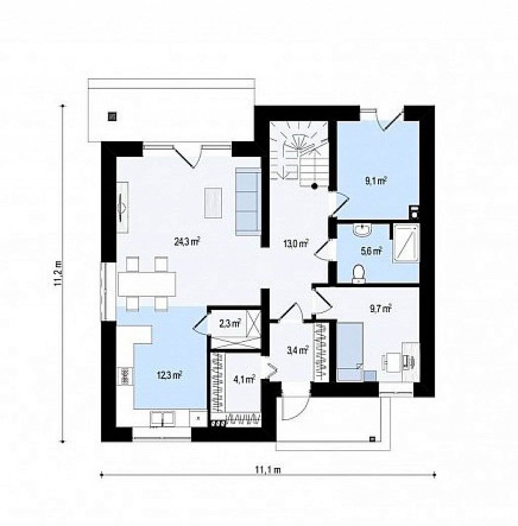 План проекта дома S3-170-5 фото 1