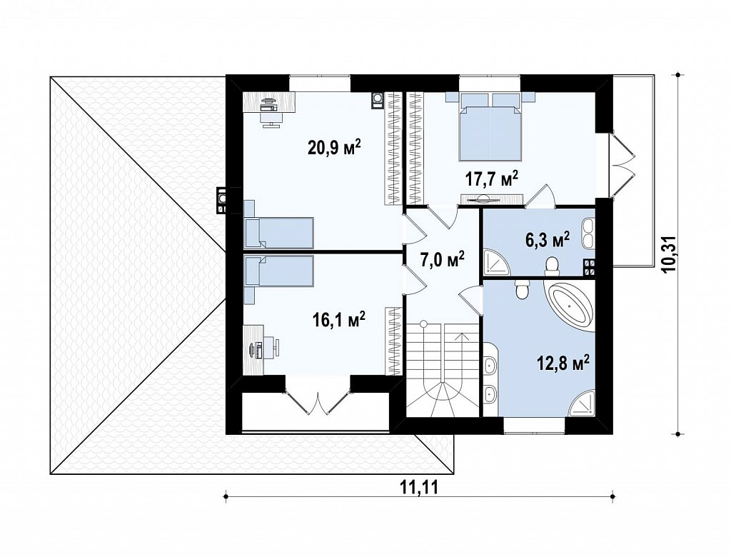 План проекта дома S3-206-2 фото 2