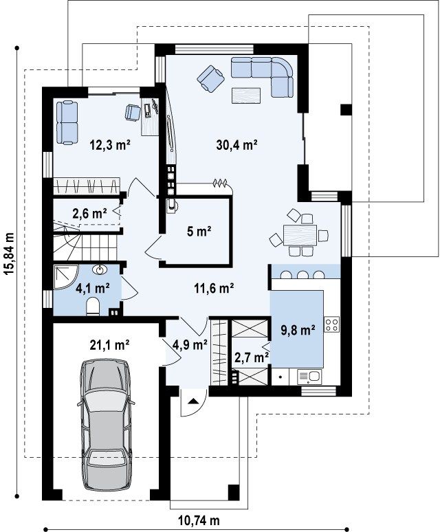 План проекта дома S3-213-2 фото 1