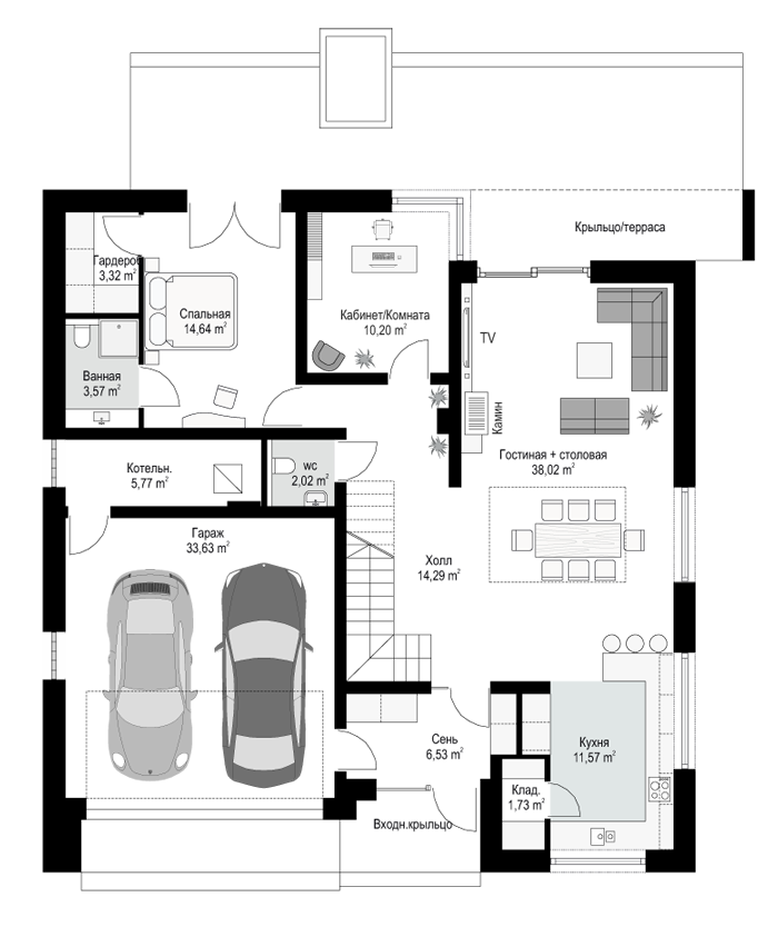 План проекта дома S8-279-3 фото 1