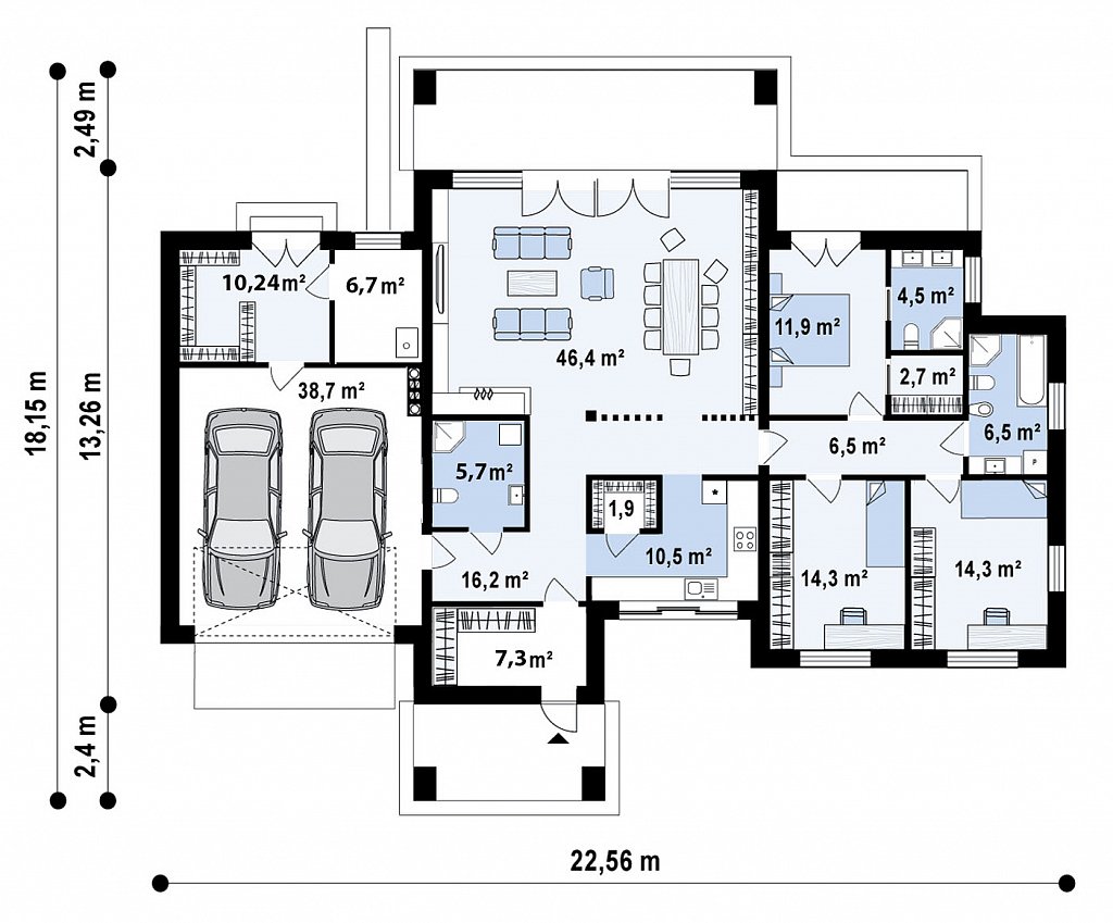 План проекта дома S3-205-4 фото 1